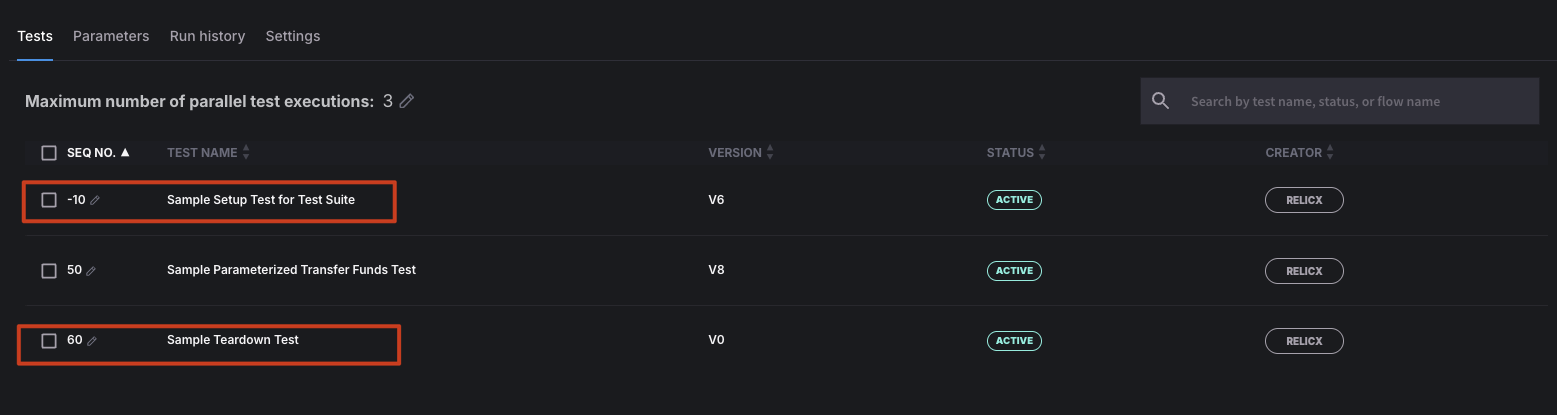 Setting up setup and teardown